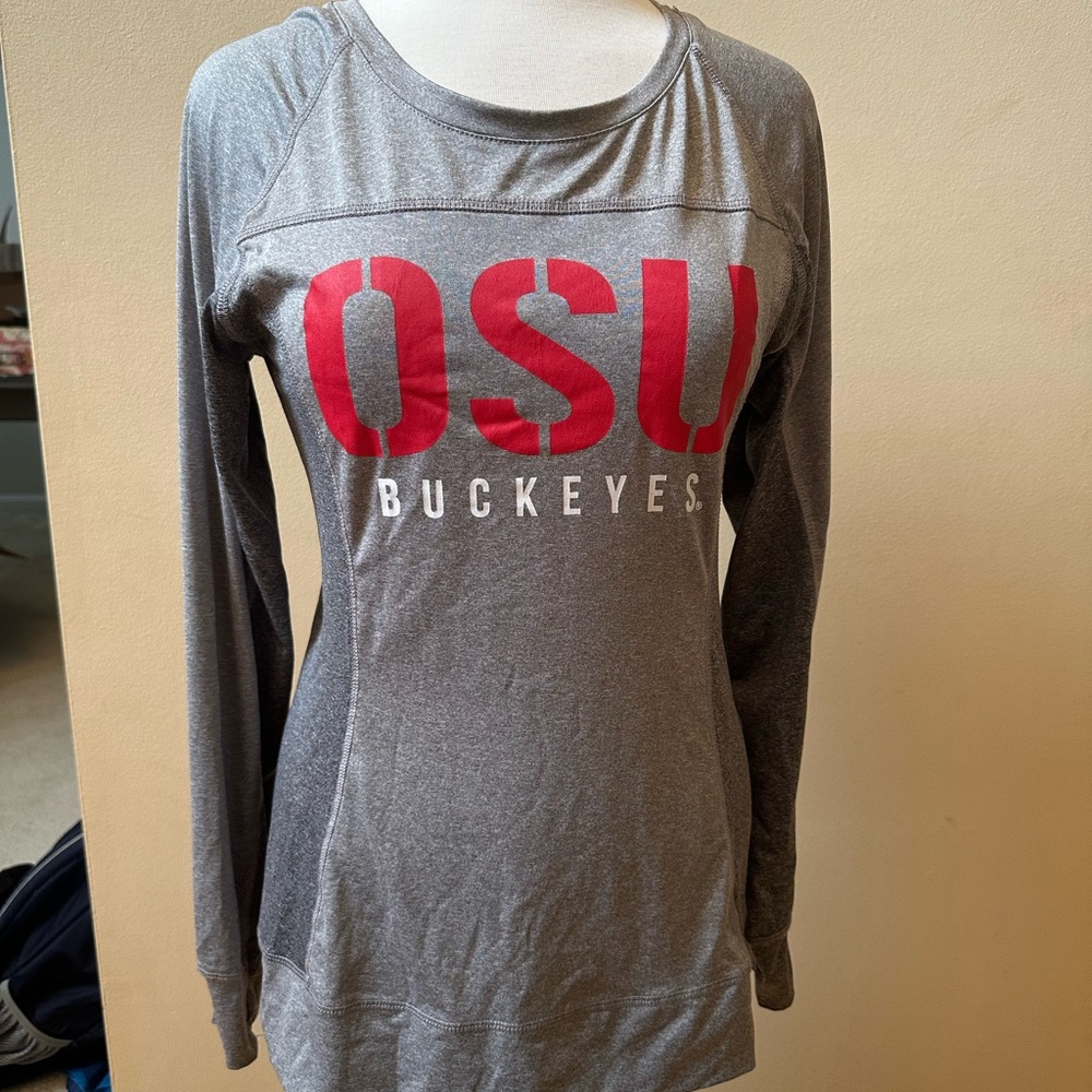 Women's Gray OSU Buckeyes Long Sleeve Tee